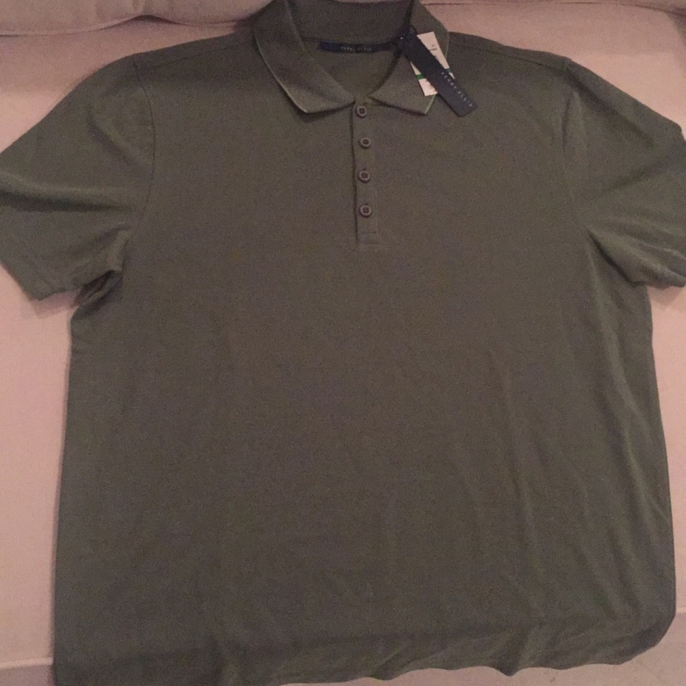 NWT. SIZE L PERRY ELLIS Green Golf Polo